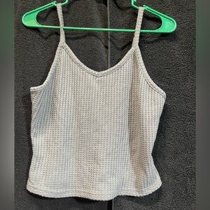 BUNDLE: Gray, Rose Pink Textured Women's Crop Tops & Gray Long Tank Top